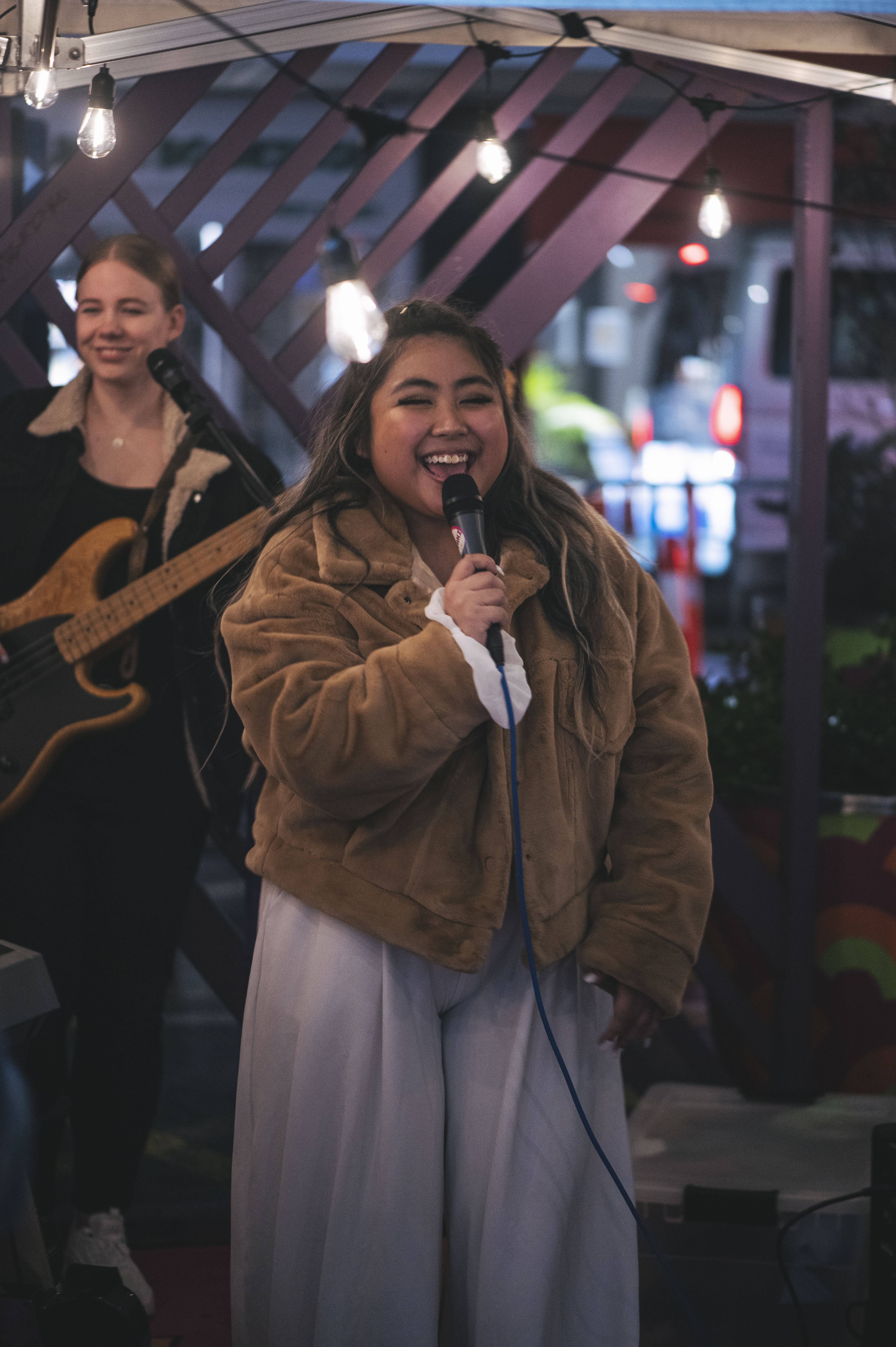 A young performer on stage